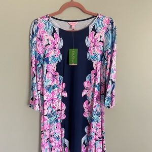 Lilly Pulitzer 3/4 length sleeve floral dress size M